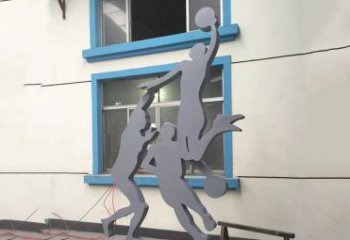 廊坊广场不锈钢运动打篮球雕塑，