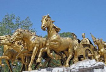 廊坊中领雕塑：精美古典马车铜雕