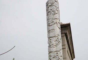 廊坊精美艺术品，象征霸气，盘龙柱石雕