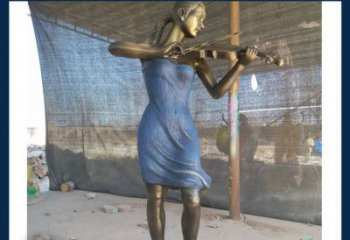 廊坊精美细腻的西方美女拉小提琴人物雕塑