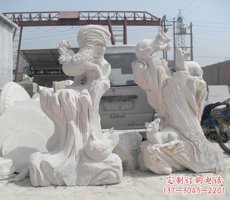 廊坊汉白玉大公鸡雕塑
