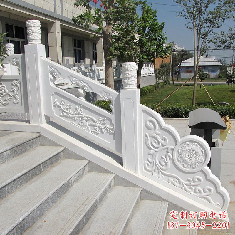 廊坊精美定制,汉白玉大理石栏板雕塑