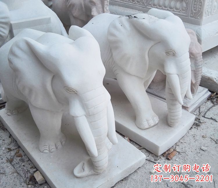 廊坊汉白玉大象公园动物石雕