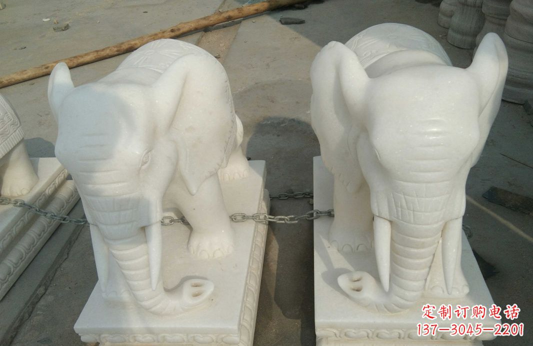 廊坊汉白玉大象雕塑是中领雕塑定制厂家的精品作…