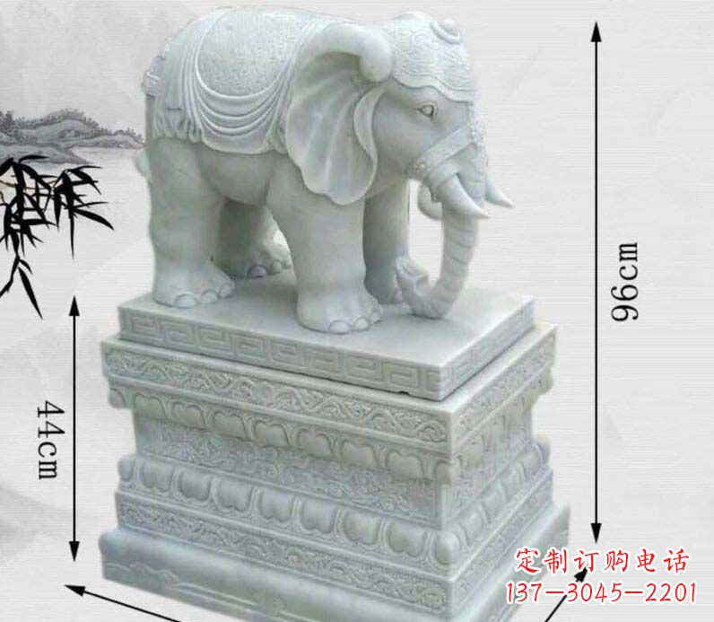 廊坊汉白玉大象门口镇宅石雕