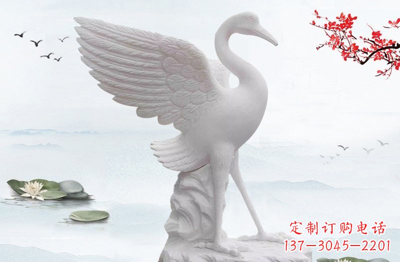 廊坊开启一段神奇变化之旅——汉白玉仙鹤雕塑