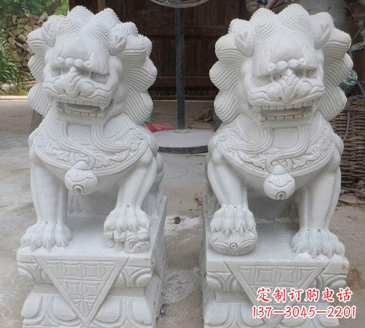廊坊汉白玉精美狮子雕塑