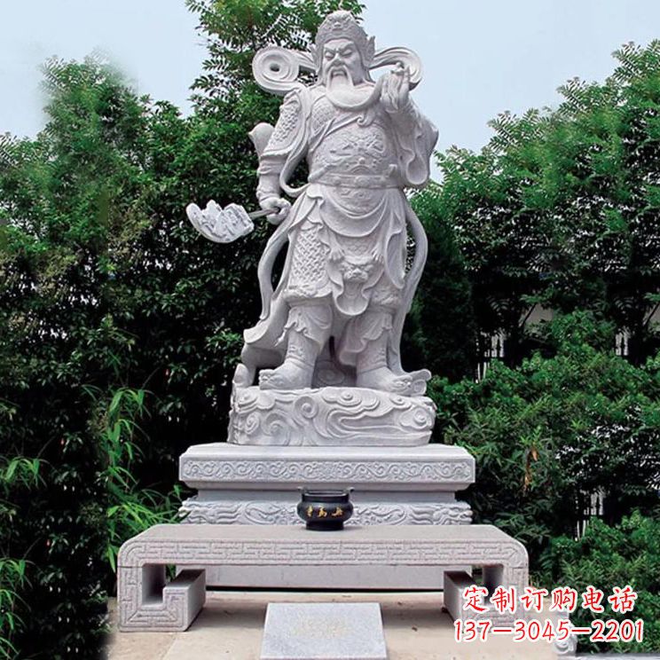 廊坊汉白玉关公雕塑,融入神秘历史色彩