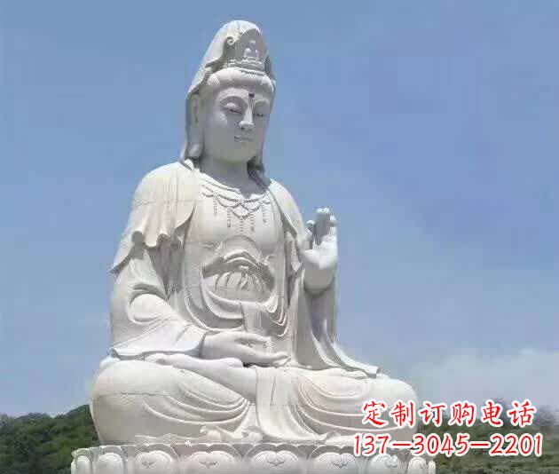 廊坊精致汉白玉观音雕塑