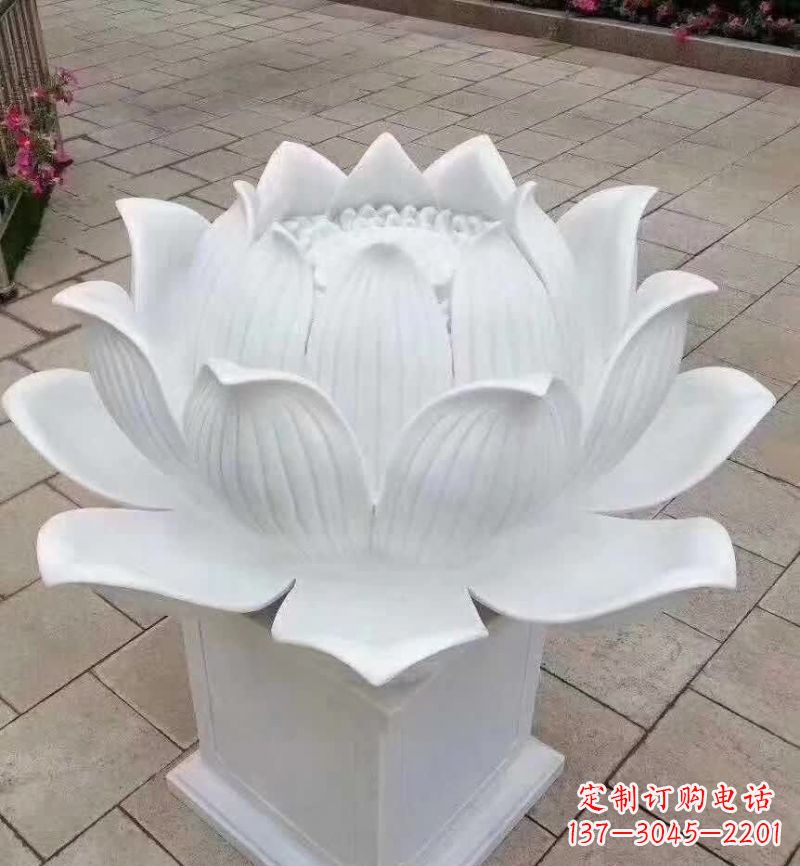 廊坊汉白玉荷花雕塑,把温暖带入家中