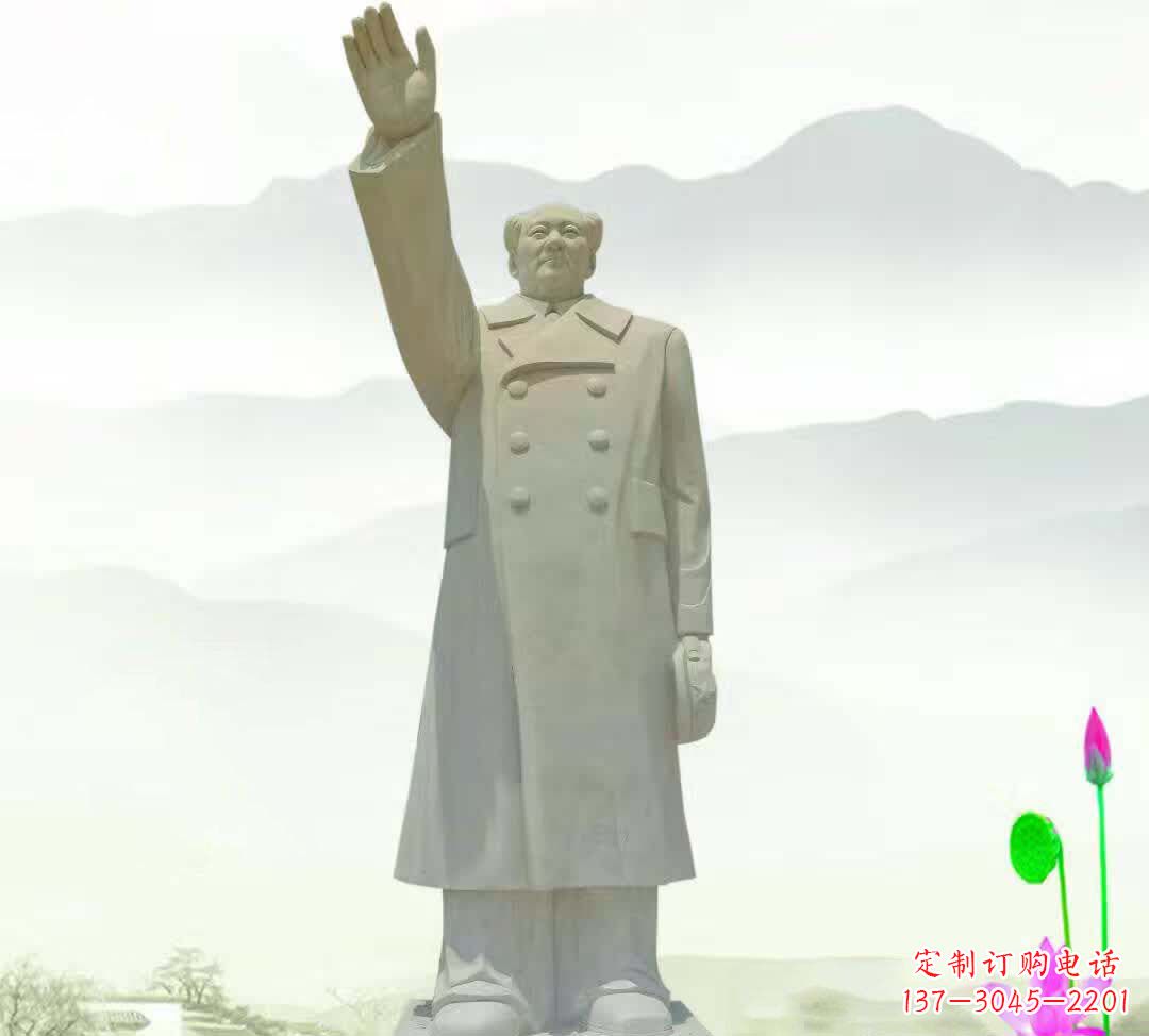 廊坊汉白玉挥手毛泽东雕塑