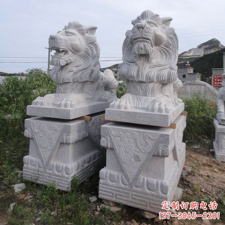 廊坊汉白玉汇丰狮子石雕