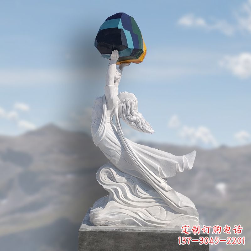 廊坊领雕塑精美雕刻的女娲补天石雕塑