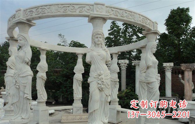 廊坊汉白玉欧式凉亭雕塑,尽享悠然凉意