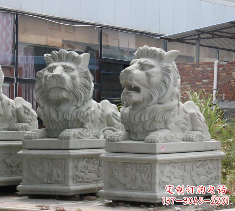 廊坊汉白玉狮子雕塑,欧式风格精美雕塑