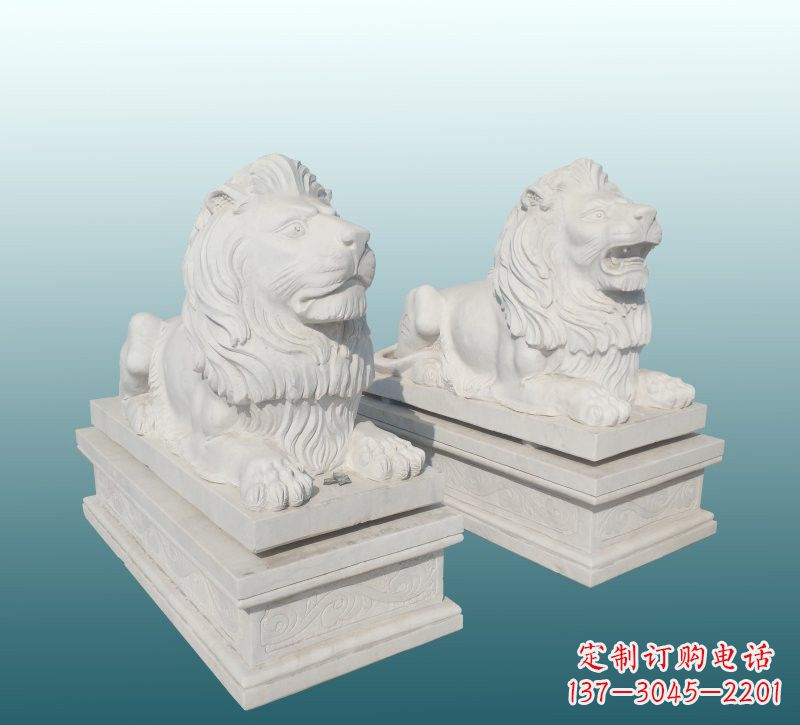 廊坊汉白玉狮子雕塑,来自中领雕塑精美设计