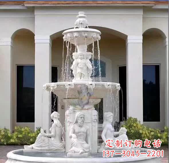 廊坊汉白玉人物喷泉雕塑