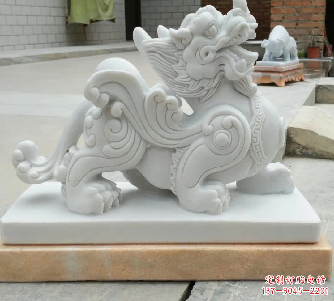 廊坊精美汉白玉貔貅雕塑