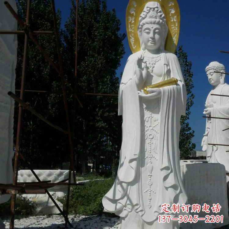 廊坊汉白玉石雕佛像石头观音