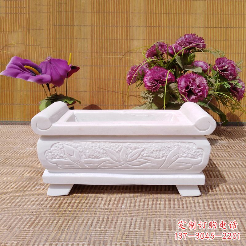 廊坊汉白玉石特色香炉雕塑