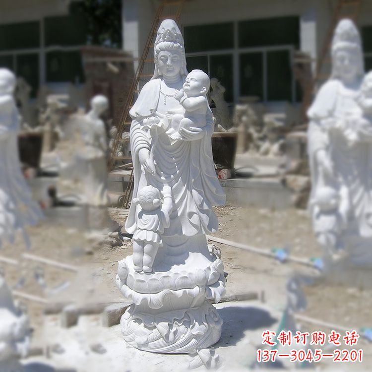 廊坊手工精美的汉白玉观音像
