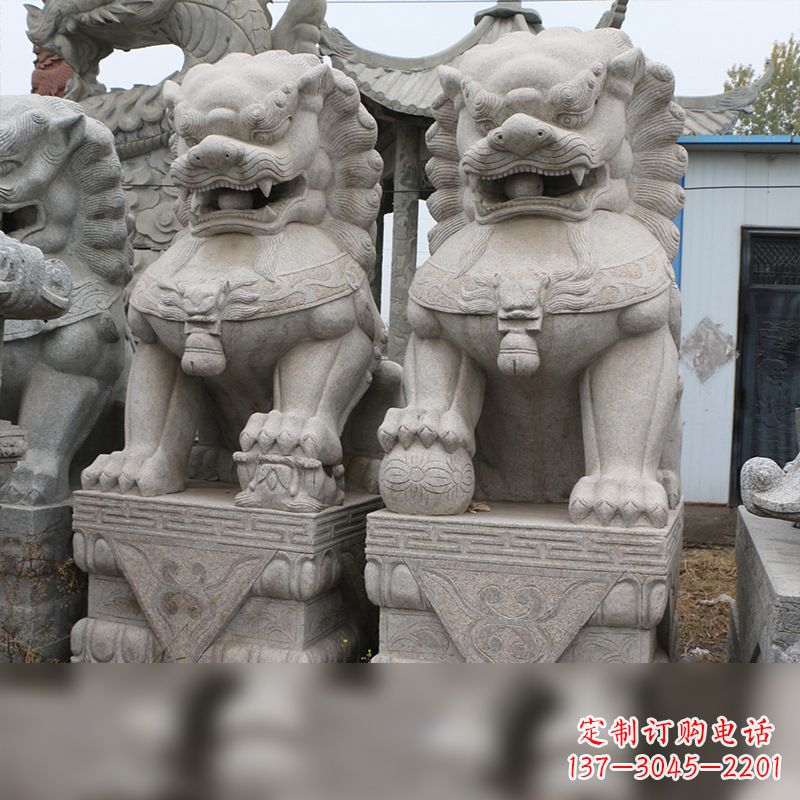 廊坊精美雕刻,汉白玉天安门石狮子
