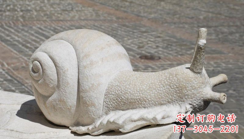 廊坊汉白玉蜗牛动物石雕