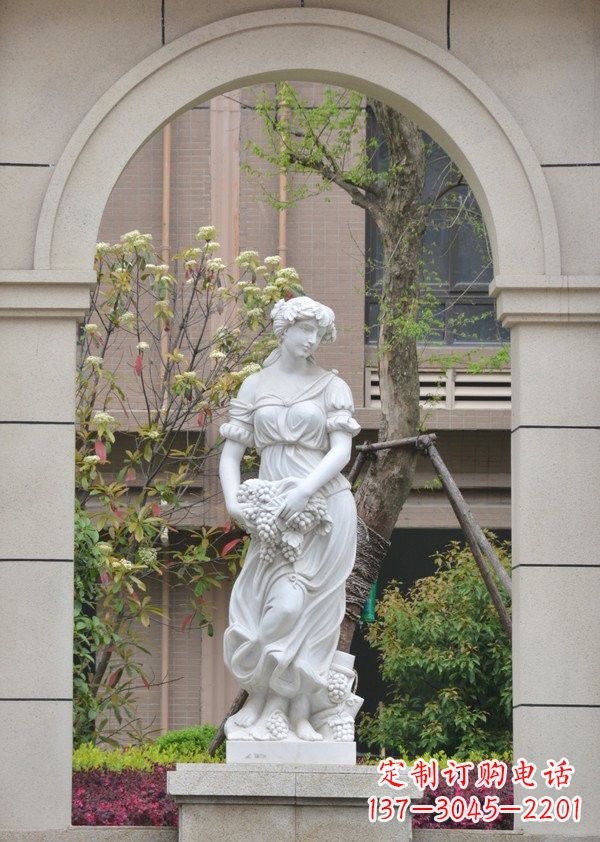 廊坊汉白玉精美美女雕塑