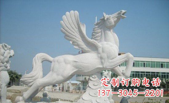 廊坊精美祥云飞马石雕,古朴大气