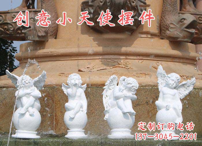 廊坊汉白玉小天使石柱小区景观石雕