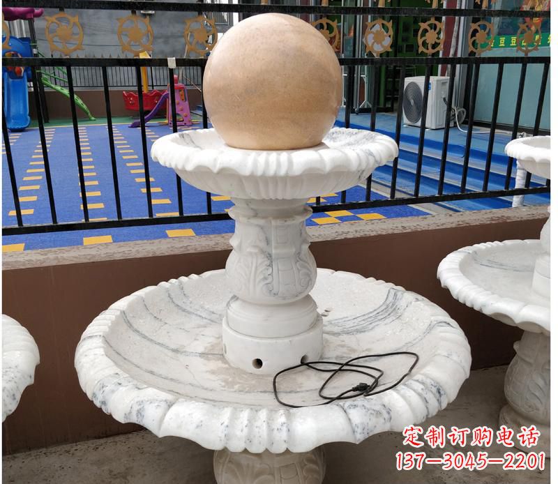 廊坊高贵典雅的汉白玉风水球雕塑