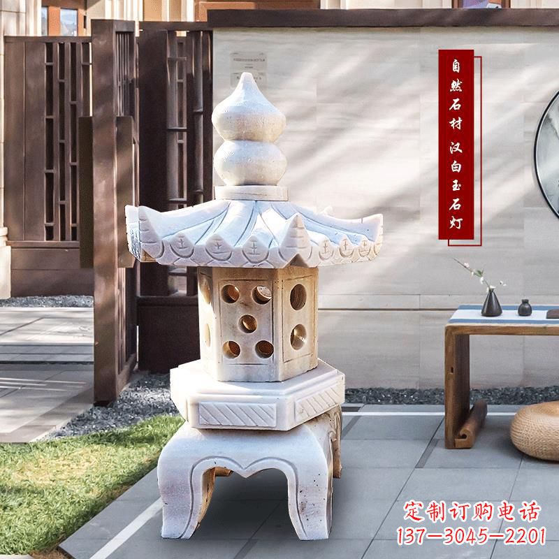 廊坊中领雕塑-经典经典汉白玉灯笼园林雕塑