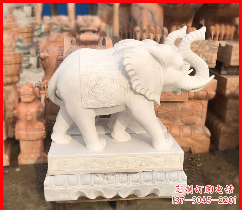 廊坊汉白玉招财大象石雕 (4)