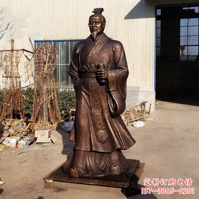 廊坊汉武帝刘彻铜雕塑像