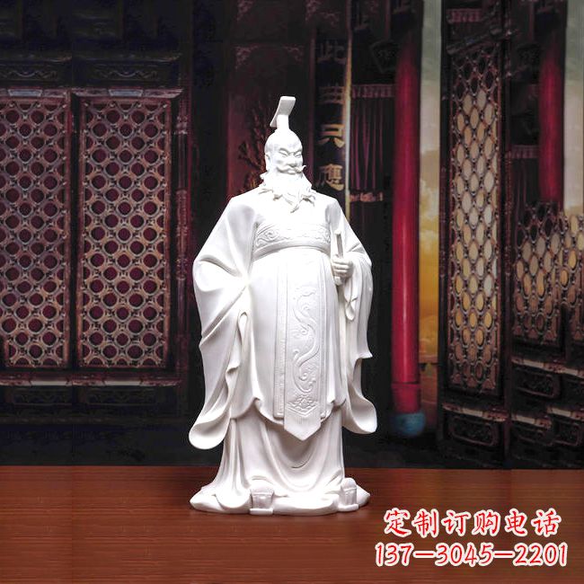 廊坊汉武帝刘彻汉白玉石雕像