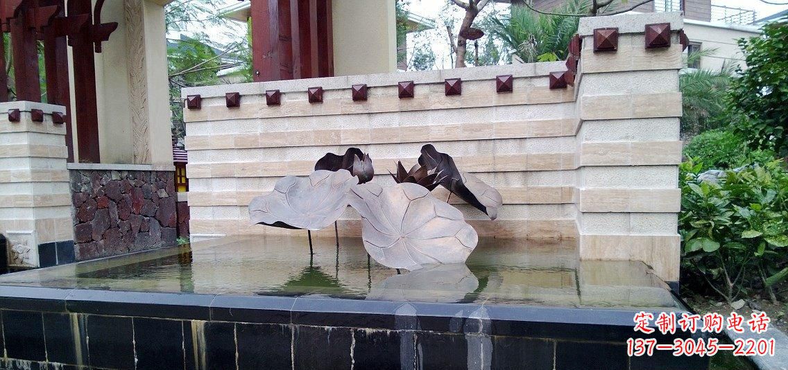 廊坊荷花荷叶雕塑景观铜雕