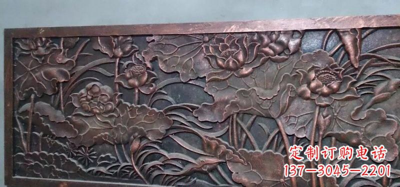 廊坊铜质体现自然之美的荷花浮雕