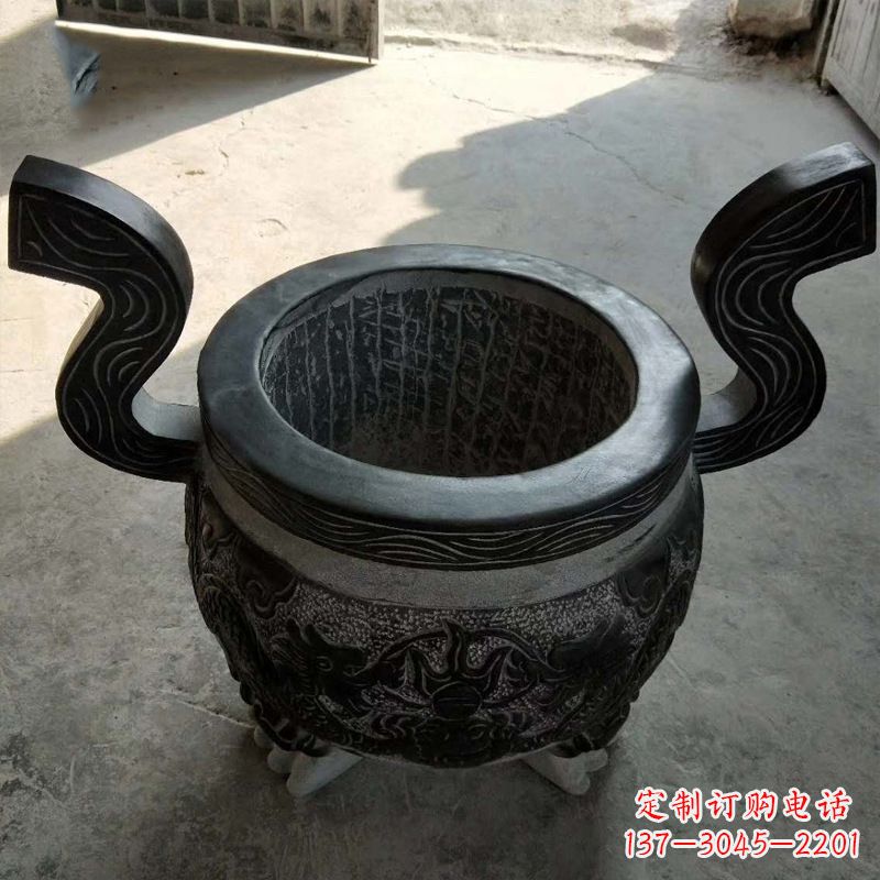 廊坊中领雕塑：非凡的黑色石头香炉雕塑