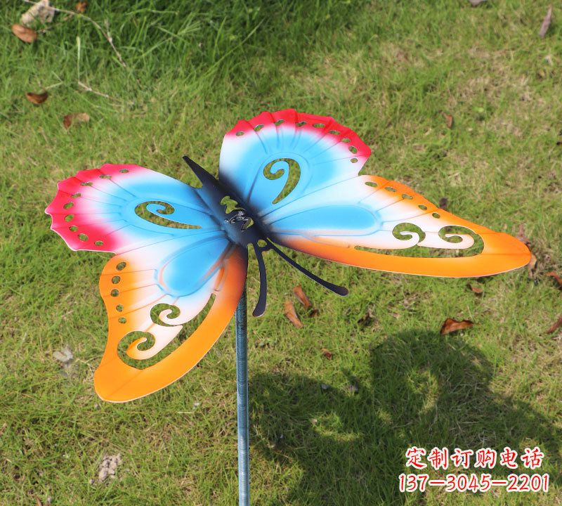 廊坊红橙蓝不锈钢蝴蝶雕塑