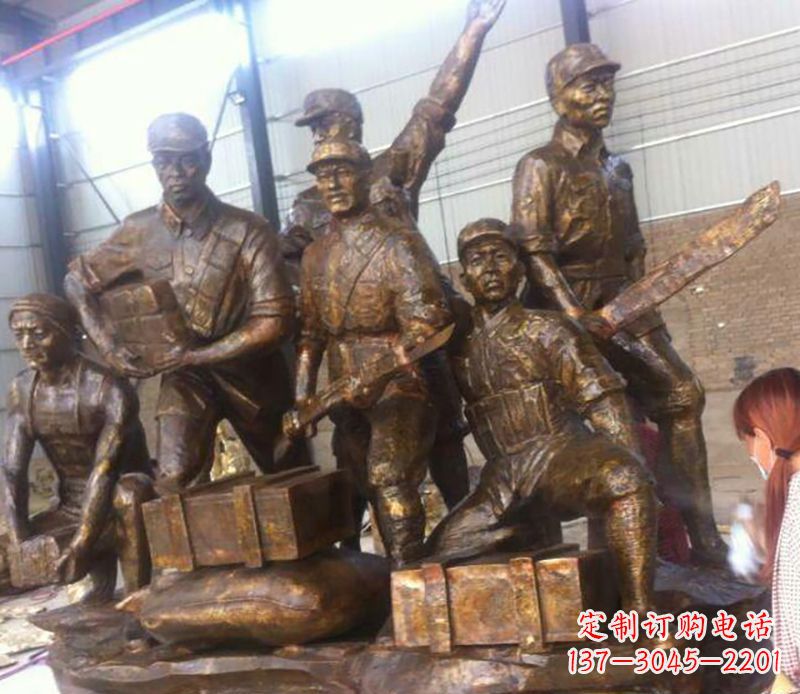 廊坊把热血历史纪念永久铸就——红军雕塑