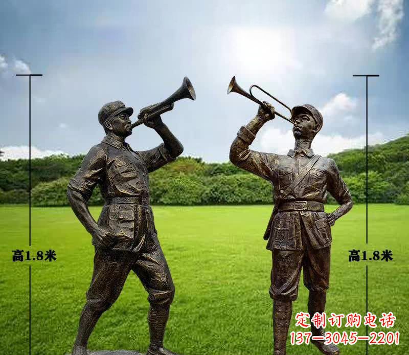 廊坊红色文化主题红军铜雕112