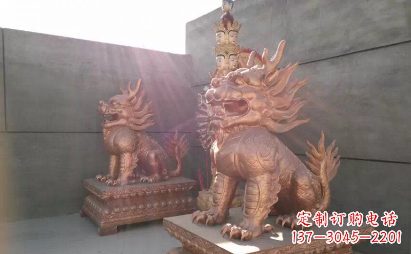 廊坊红铜麒麟-财富吉祥之神