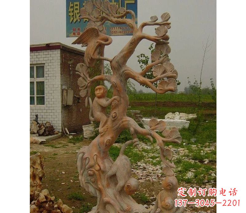 廊坊优雅灵动的猴子石雕