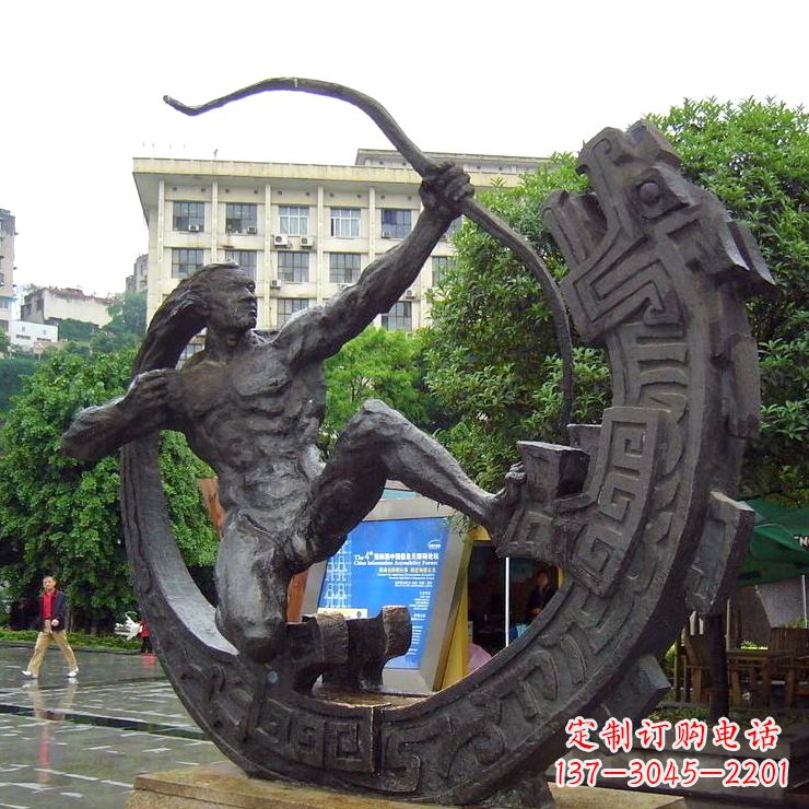 廊坊后羿射日-城市历史文化人物铜雕塑