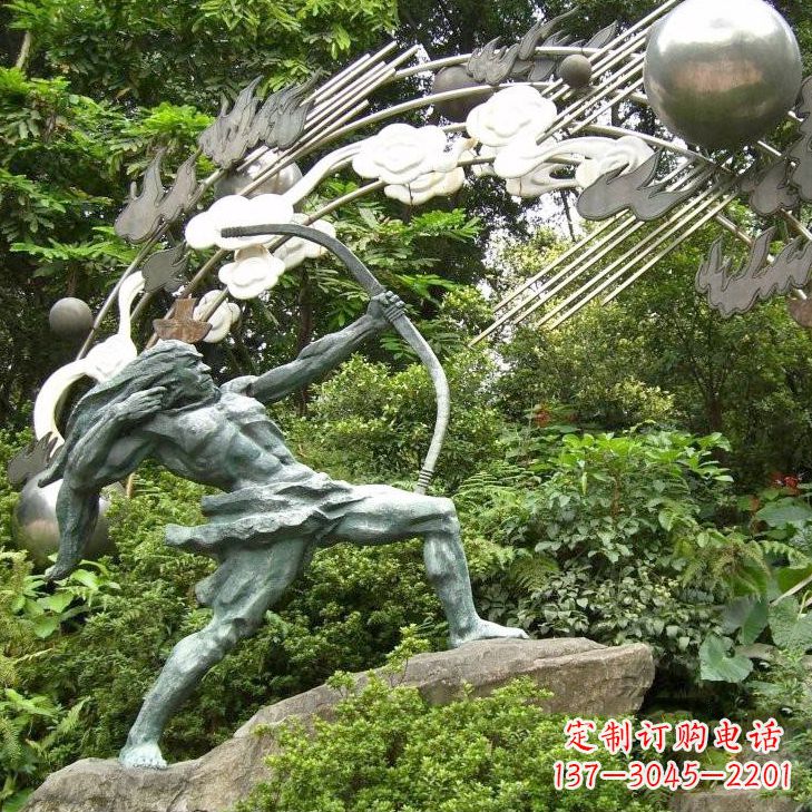 廊坊华夏传统精美后羿射日雕塑