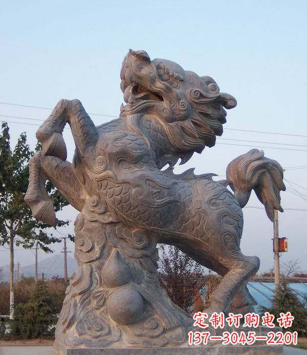 廊坊精美独特的麒麟神兽石雕