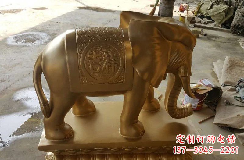 廊坊湖南玻璃钢仿铜大象案例