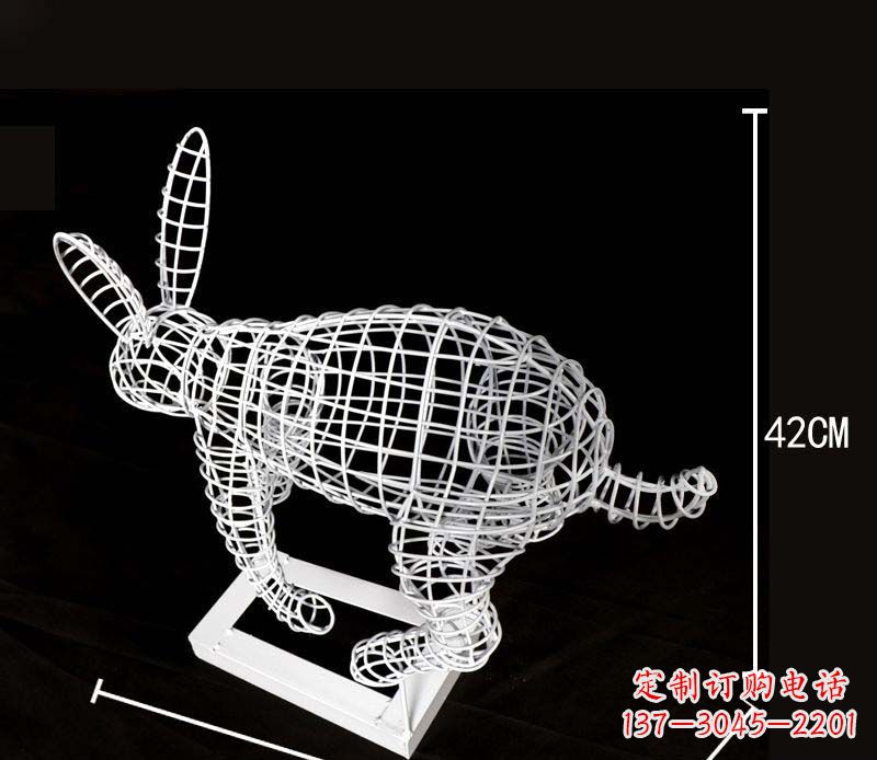 廊坊全新上市!不锈钢镂空兔子雕塑