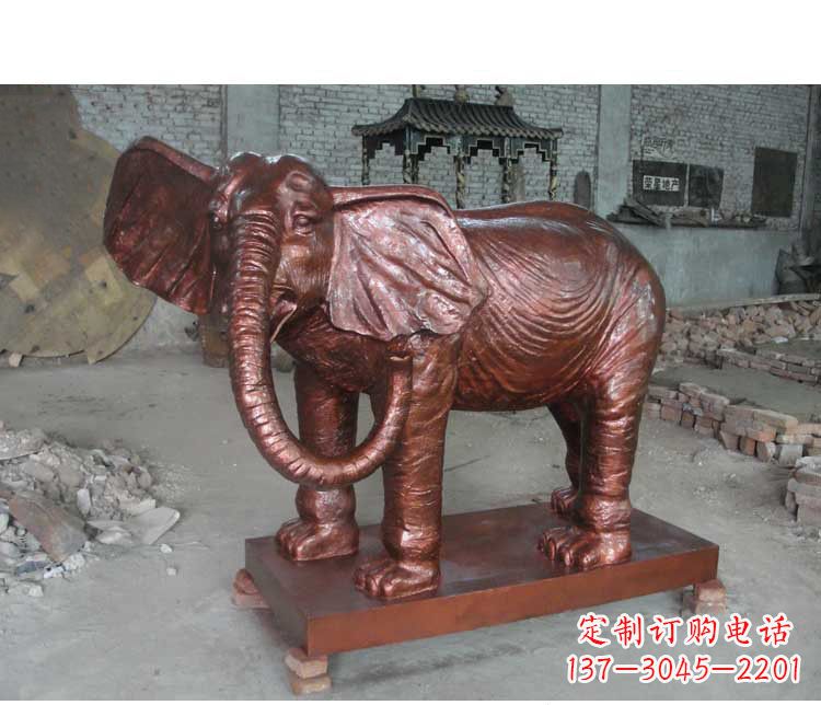 廊坊户外大象动物铜雕塑