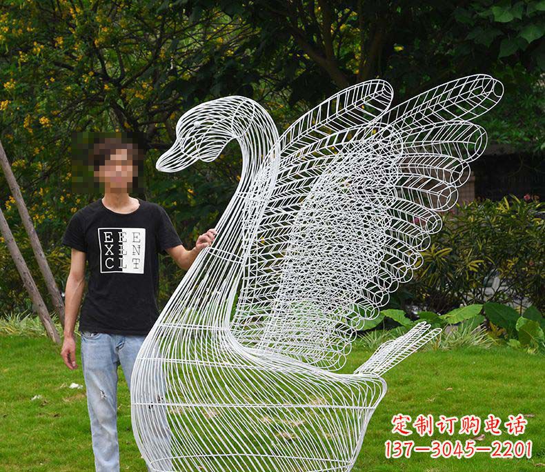 廊坊艺术精灵——户外不锈钢天鹅雕塑